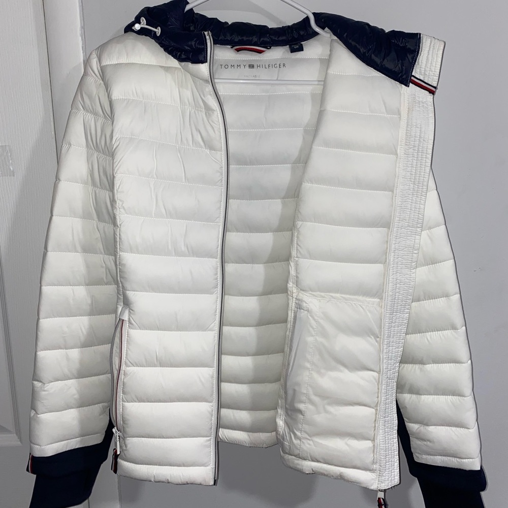 Womens White Tommy Hilfiger packable jacket